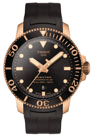 Tissot Seastar 1000 Powermatic 80 Black Dial Black Rubber Strap Watch for Men - T120.407.37.051.01 Buy Now By Tissot
