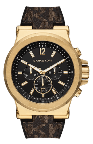 Michael Kors Dylan Chronograph Black Dial Brown Rubber Strap Watch For Men - MK8904 Buy Now By Michael Kors
