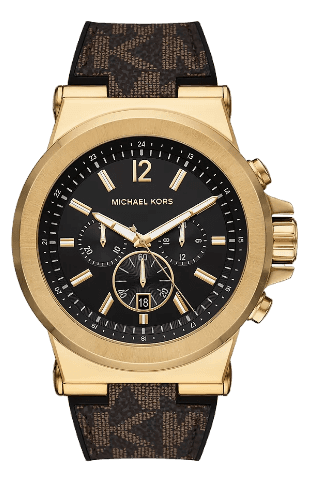 Michael Kors Dylan Chronograph Black Dial Brown Rubber Strap Watch For Men - MK8904 Buy Now By Michael Kors