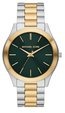 Michael Kors Slim Runway Quartz Green Dial Two Tone Steel Strap Watch for Women - MK9149 Buy Now By Michael Kors