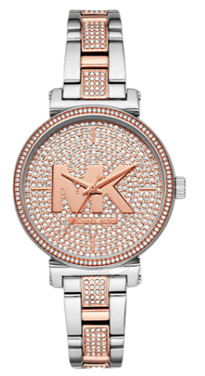 Michael Kors Sofie Crystals Glitz Rose Gold Dial Two Tone Steel Strap Watch For Women - MK4446 Buy Now By Michael Kors