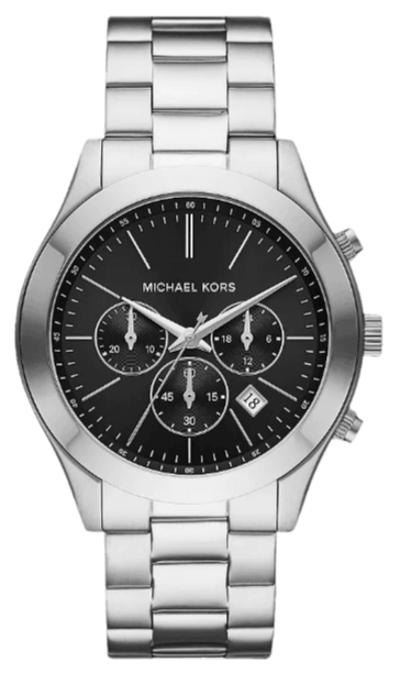 Michael Kors Slim Runway Chronograph Black Dial Silver Steel Strap Watch For Men - MK1056 Buy Now By Michael Kors