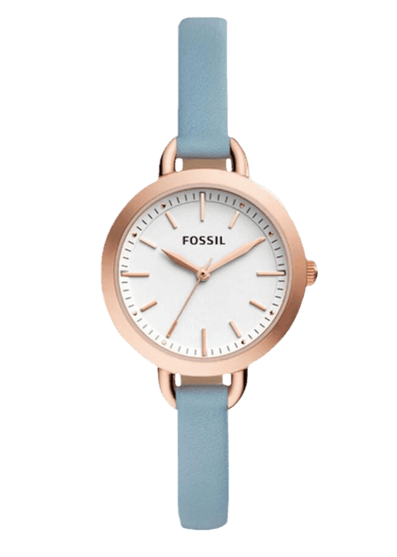 Fossil Classic White Dial Blue Leather Strap Watch for Women - BQ3327 Buy Now By Fossil