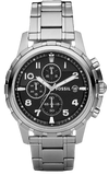 Fossil Dean Chronograph Black Dial Silver Steel Strap Watch for Men - FS4542 Buy Now By Fossil