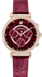 Swarovski Spring Flower Chronograph Red Dial Red Leather Strap Watch for Women - 5598689 Buy Now By Swarovski