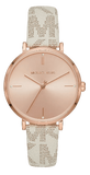 Michael Kors Jayne Three Hand Rose Gold Dial White Leather Strap Watch For Women - MK7128 Buy Now By Michael Kors
