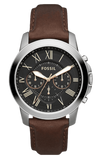 Fossil Grant Chronograph Black Dial Brown Leather Strap Watch for Men - FS4813 Buy Now By Fossil