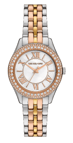 Michael Kors Harlowe Three-Hand Mother of Pearl White Dial Tri Tone Steel Strap Watch for Women - MK4846 Buy Now By Michael Kors