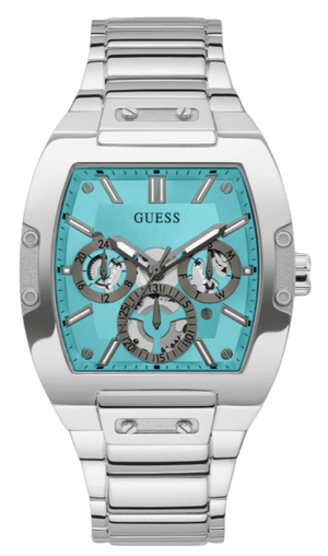 Guess Phoenix Multi Function Aqua Blue Dial Silver Steel Strap Watch for Men - GW0456G4 Buy Now By Guess