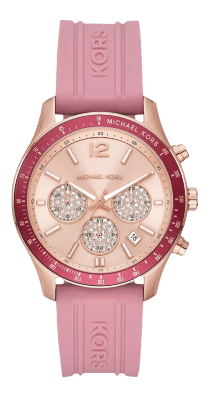 Michael Kors Berkley Quartz Rose Gold Dial Pink Rubber Strap Watch for Women - MKO1039 Buy Now By Michael Kors