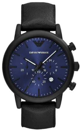 Emporio Armani Luigi Analog Blue Dial Black Leather Strap Watch For Men - AR11351 Buy Now By Emporio Armani