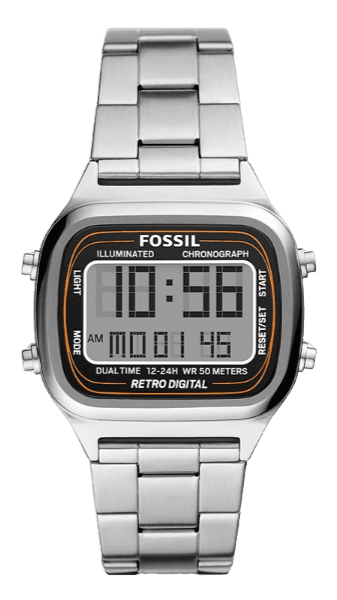 Fossil Retro Digital Silver Dial Silver Steel Strap Watch for Men - FS5844 Buy Now By Fossil