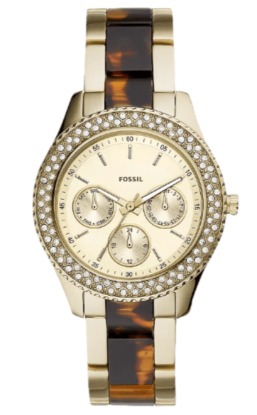 Fossil Stella Multifunction Gold Dial Two Tone Steel Strap Watch for Women - ES4756 Buy Now By Fossil
