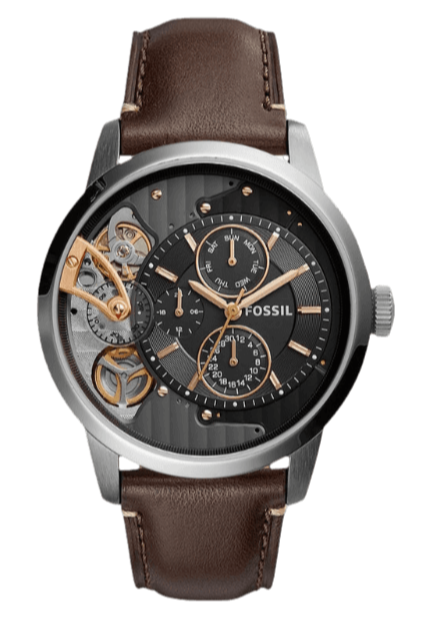 Fossil Townsman Automatic Black Dial Brown Leather Strap Watch for Men - ME1163 Buy Now By Fossil