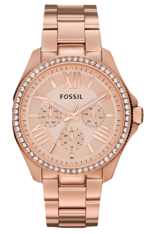 Fossil Cecile Rose Gold Dial Rose Gold Steel Strap Watch for Women - AM4483 Buy Now By Fossil