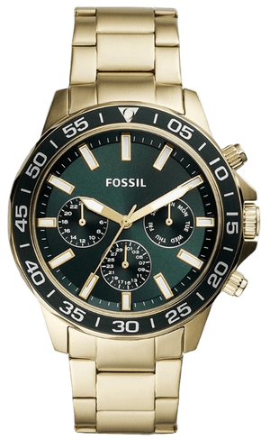 Fossil Bannon Multifunction Chronograph Green Dial Gold Steel Strap Watch for Men - BQ2493 Buy Now By Fossil
