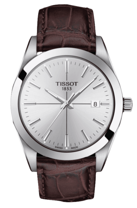 Tissot Gentlemen Silver Dial Brown Leather Strap Watch for Men - T127.410.16.031.01 Buy Now By Tissot