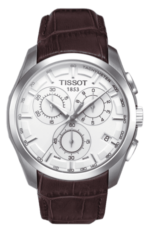 Tissot Couturier Chronograph White Dial Brown Leather Strap Watch For Men - T035.617.16.031.00 Buy Now By Tissot