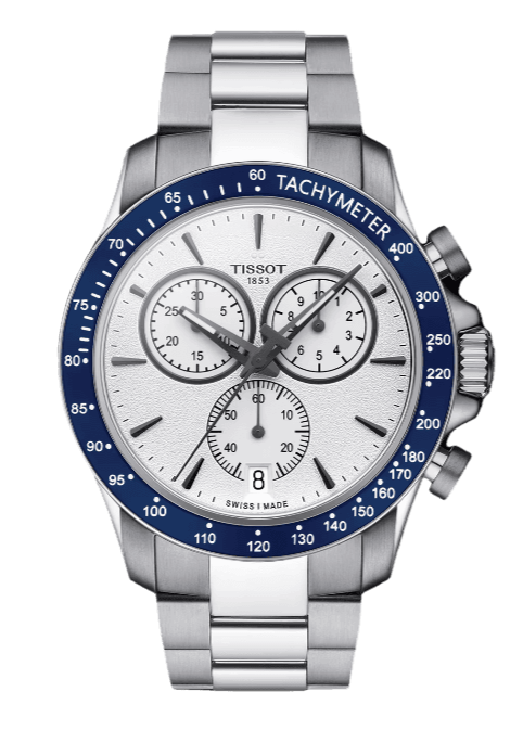Tissot V8 Quartz T Sport Chronograph White Dial Silver Steel Strap Watch For Men - T106.417.11.031.00 Buy Now By Tissot