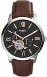 Fossil Townsman Automatic Black Dial Brown Leather Strap Watch for Men - ME3061 Buy Now By Fossil