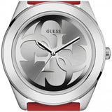 Guess G-Twist Silver Dial Red Rubber Strap Watch for Women - W0911L9 Buy Now By Guess