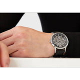 Emporio Armani Meccanico Skeleton Automatic Black Dial Black Leather Strap Watch for Men - AR60038 Buy Now By Emporio Armani