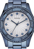 Guess Pinwheel Analog Silver Dial Blue Steel Strap Watch for Women - W0702L1 Buy Now By Guess