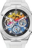 Guess Poseidon Chronograph Rainbow Dial White Silicone Strap Watch For Men - GW0425G4 Buy Now By Guess