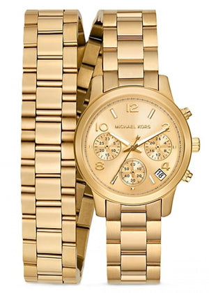 Michael Kors Runway Chronograph Analog Gold Dial Gold Steel Strap Watch for Women - MK7452 Buy Now By Michael Kors