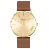 Coach Perry Analog Gold Dial Brown Leather Strap Watch for Women - 14503331-C Buy Now By Coach