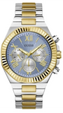 Guess Equity Analog Blue Dial Two Tone Steel Strap Watch For Men - GW0703G3 Buy Now By Guess