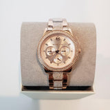 Michael Kors Tibby Chronograph Crystals Rose Gold Dial Rose Gold Steel Strap Watch For Women - MK6826 Buy Now By Michael Kors