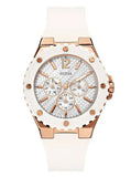 Guess Overdrive Analog White Dial White Rubber Strap Watch for Women - W10614L2 Buy Now By Guess