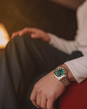 Versace Hellenyium Quartz Green Dial Two Tone Steel Strap Watch For Men - VEVI00620 Buy Now By Versace