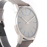 Calvin Klein City Silver Dial Grey Leather Strap Watch for Men - K2G211Q4 Buy Now By Calvin Klein