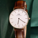 Daniel Wellington Classic Bristol White Dial Brown Leather Strap Watch For Women - DW00100039 Buy Now By Daniel Wellington