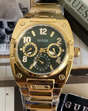 Guess Trend Analog Green Dial Gold Steel Strap Watch For Men - GW0624G2 Buy Now By Guess