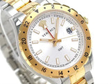 Versace Hellenyium GMT Silver Dial Two Tone Steel Strap Watch for Men - V11030015 Buy Now By Versace