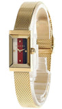 Gucci G Frame Quartz Diamonds White Red Blue Dial Gold Mesh Bracelet Watch For Women - YA147511 Buy Now By Gucci