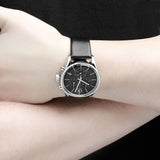 Calvin Klein Masculine Chronograph Black Dial Black Leather Strap Watch for Men - K2H27102 Buy Now By Calvin Klein