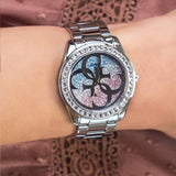 Guess G Twist Diamonds Silver Dial Silver Steel Strap Watch For Women - W1201L1 Buy Now By Guess