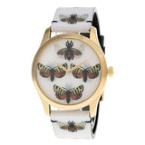Gucci G Timeless Quartz White Dial White Leather Strap Watch For Women - YA1264109 Buy Now By Gucci