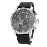 Calvin Klein City Chronograph Black Dial Black Leather Strap Watch for Men - K2G271C3 Buy Now By Calvin Klein