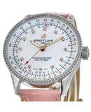 Breitling Navitimer Automatic 35 Mother of Pearl Dial Pink Leather Strap Watch for Women - A17395211A1P3 Buy Now By Breitling