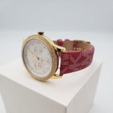 Michael Kors Tibby Multifunction Silver Dial Red Leather Strap Watch For Women - MK2975 Buy Now By Michael Kors