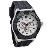Guess Force Analog Quartz White Dial Black Rubber Strap Watch For Men - W0674G3 Buy Now By Guess