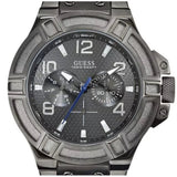 Guess Rigor Multifunction Black Dial Black Steel Strap Watch For Men - W0218G1 Buy Now By Guess