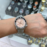 Seiko 5 Sports GMT Thong Sia Limited Edition Brown Dial Silver Steel Strap Watch for Men - SSK043K1 Buy Now By Seiko