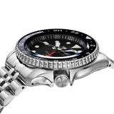 Seiko 5 Sports Automatic GMT Black Dial Silver Steel Strap Watch For Men - SSK001K1 Buy Now By Seiko