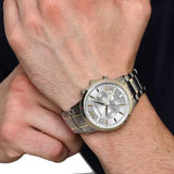 Emporio Armani Renato Chronograph Quartz Silver Dial Two Tone Steel Strap Watch For Men - AR11076 Buy Now By Emporio Armani